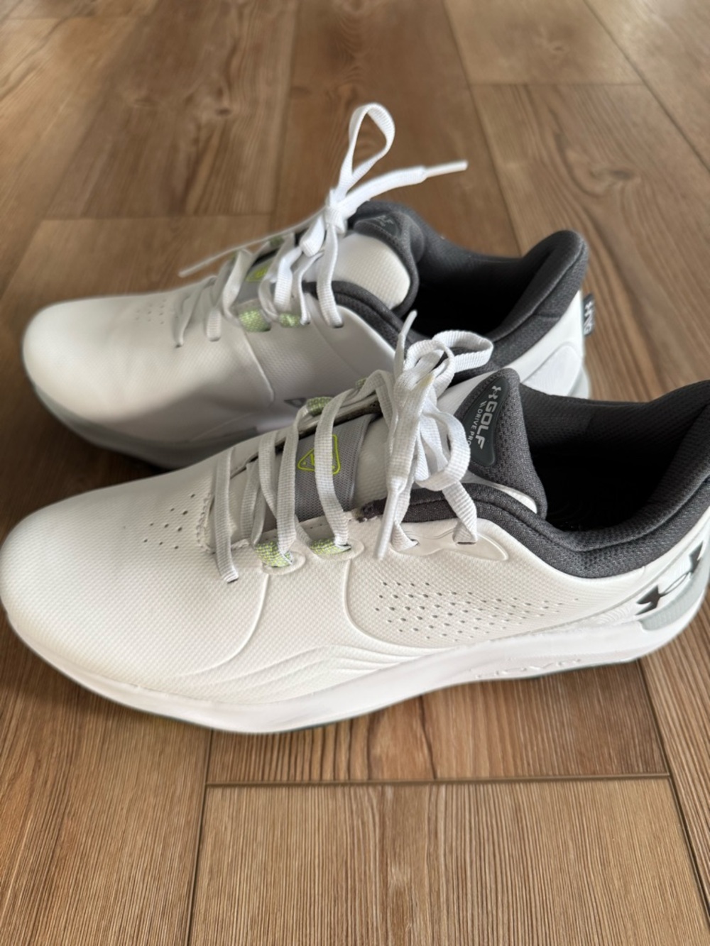 Under Armour White and Gray Men's Golf Sneakers